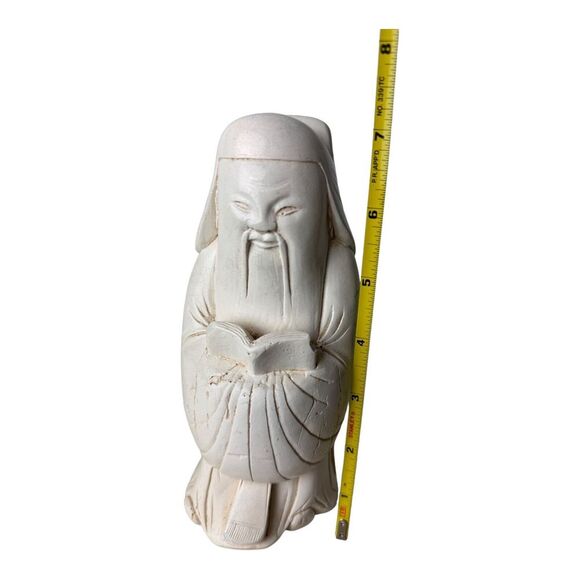 Austin Prod. Inc 1975 Confucius Statue Sculpture Hardstone Chinese Carving 7" - Picture 8 of 10